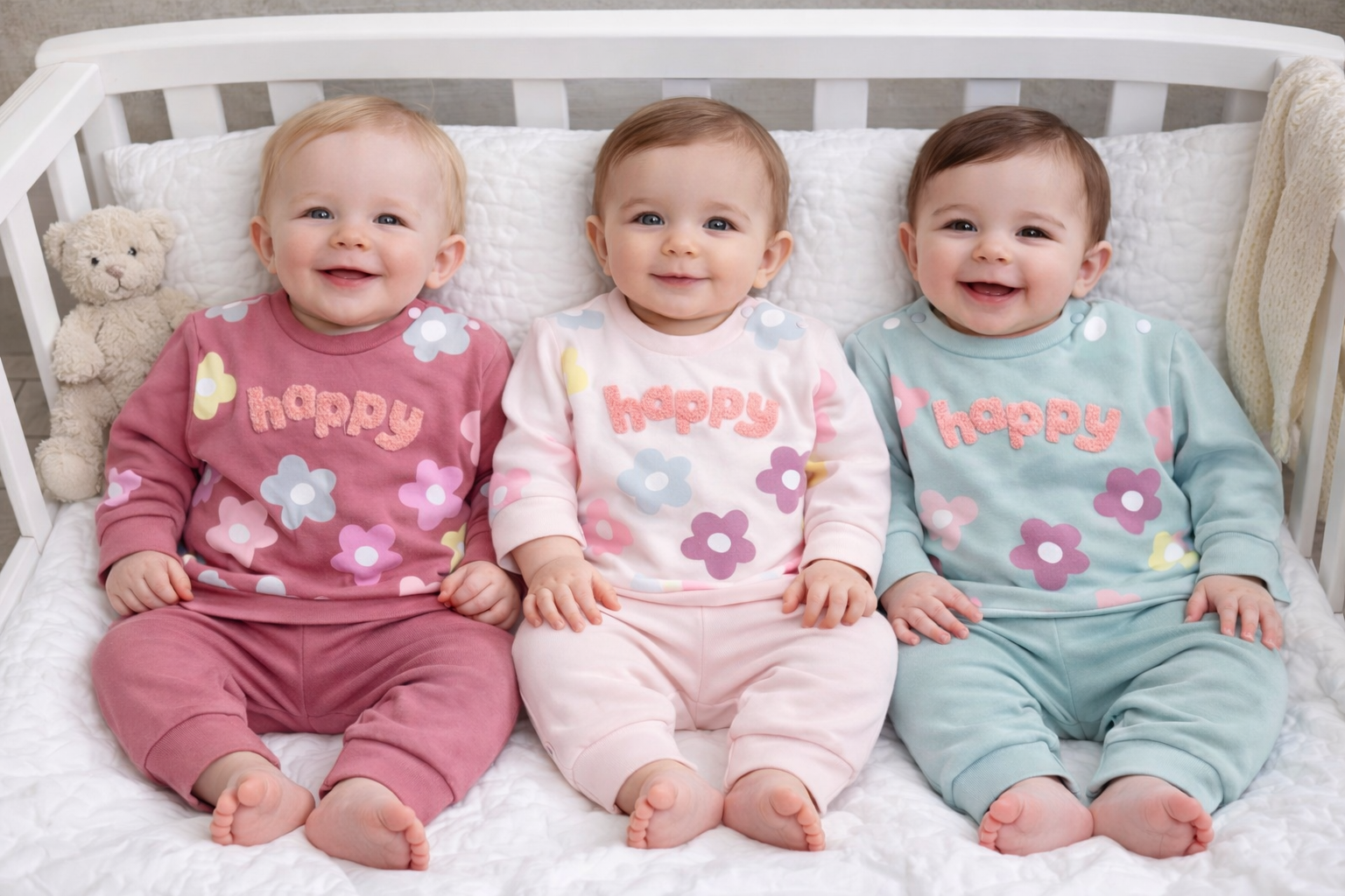 AİR BABY MEVSİMLİK ÇİÇEKLİ PENYE İKLİ TAKIM