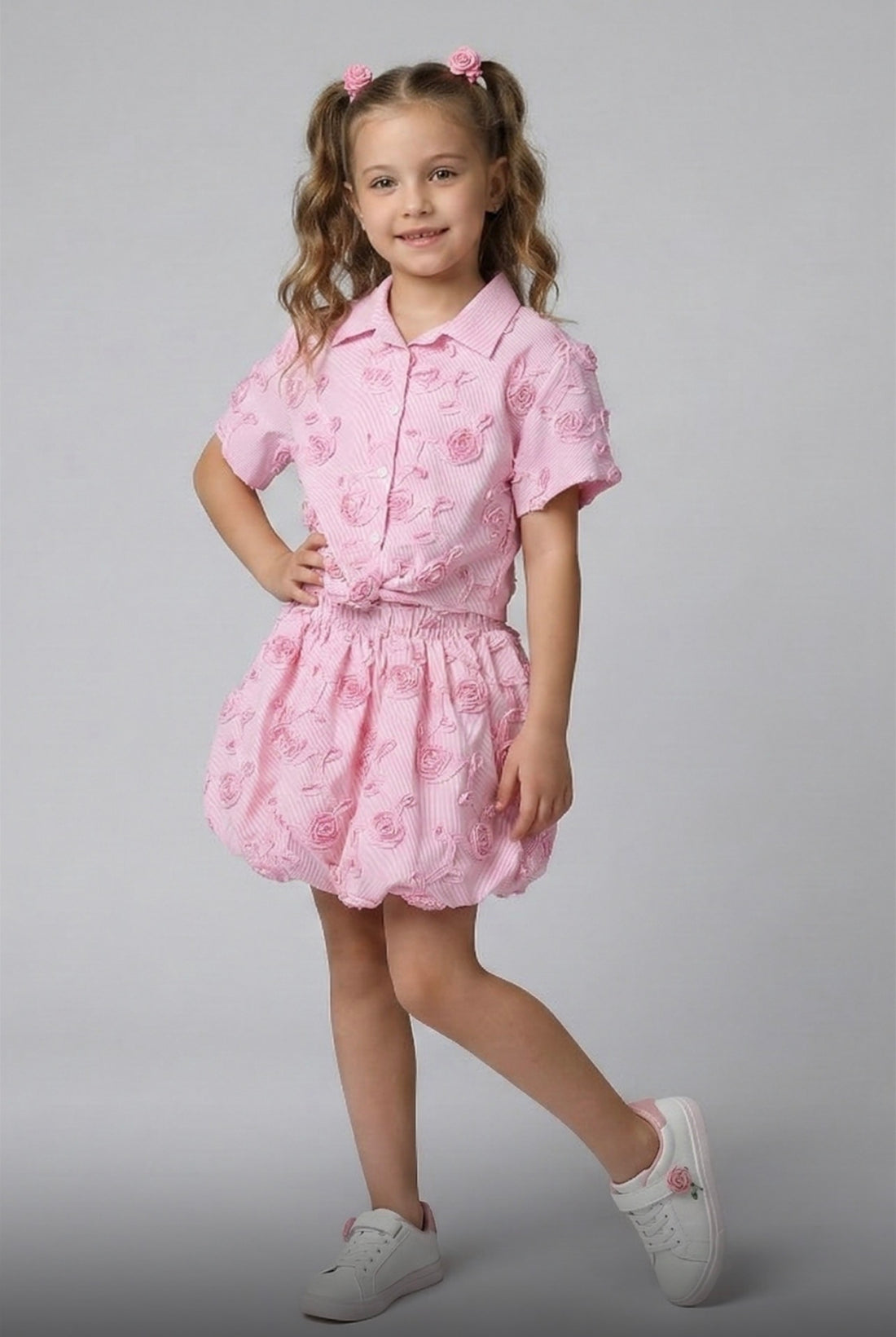 DMB %100 PAMUKLU GÖMLEKLİ BALON ETEKLİ TAKIM