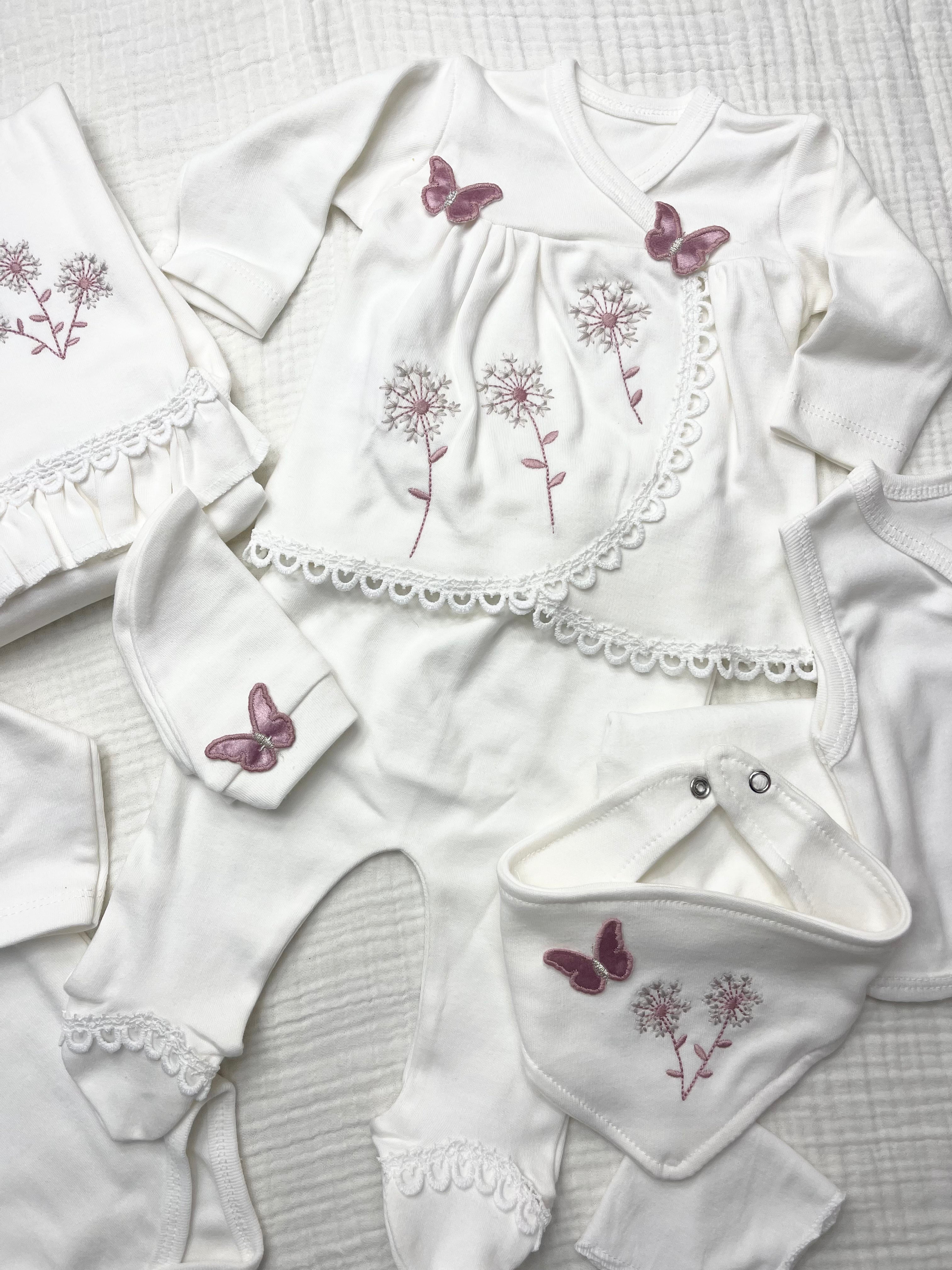 BABY ZUHU KELEBEK NAKIŞLI 10 LU HASTANE ÇIKIŞ SETİ