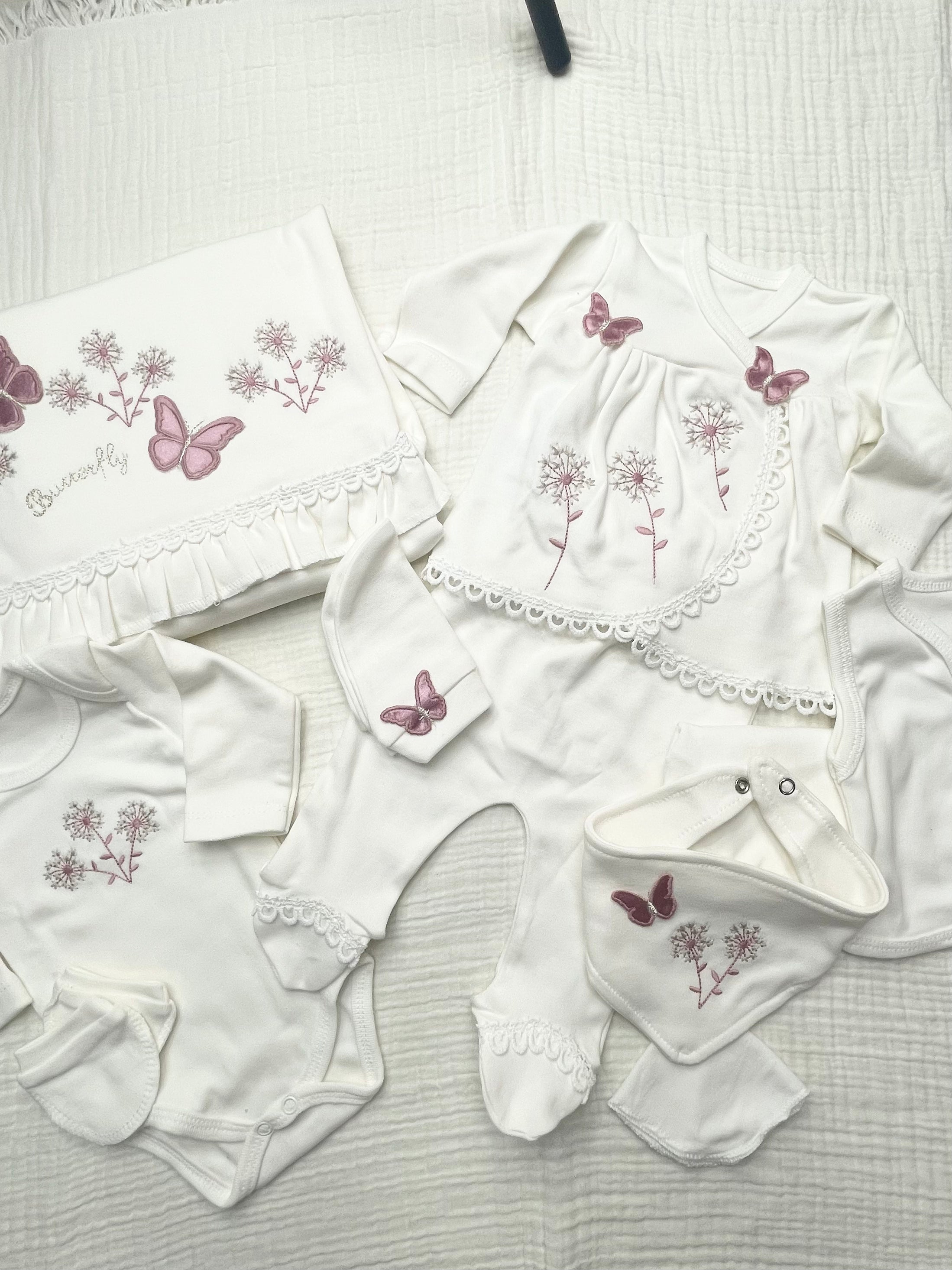 BABY ZUHU KELEBEK NAKIŞLI 10 LU HASTANE ÇIKIŞ SETİ