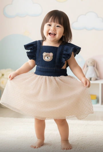 SWEETME SUNFLOWER KIZ ELBİSE