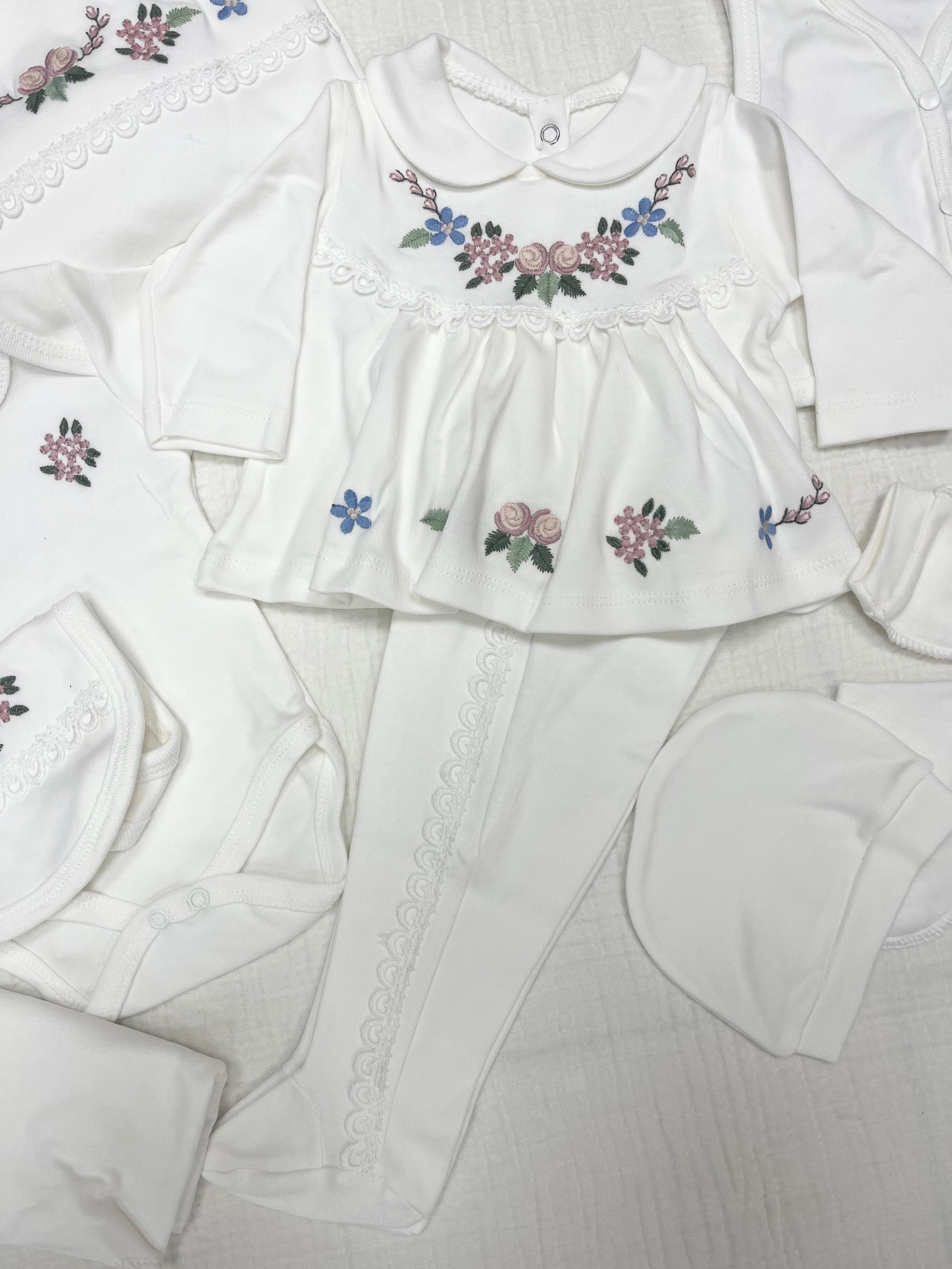 BABY ZUHU ÇİÇEK NAKIŞLI FİSTOLU 10 LU HASTANE ÇIKIŞI