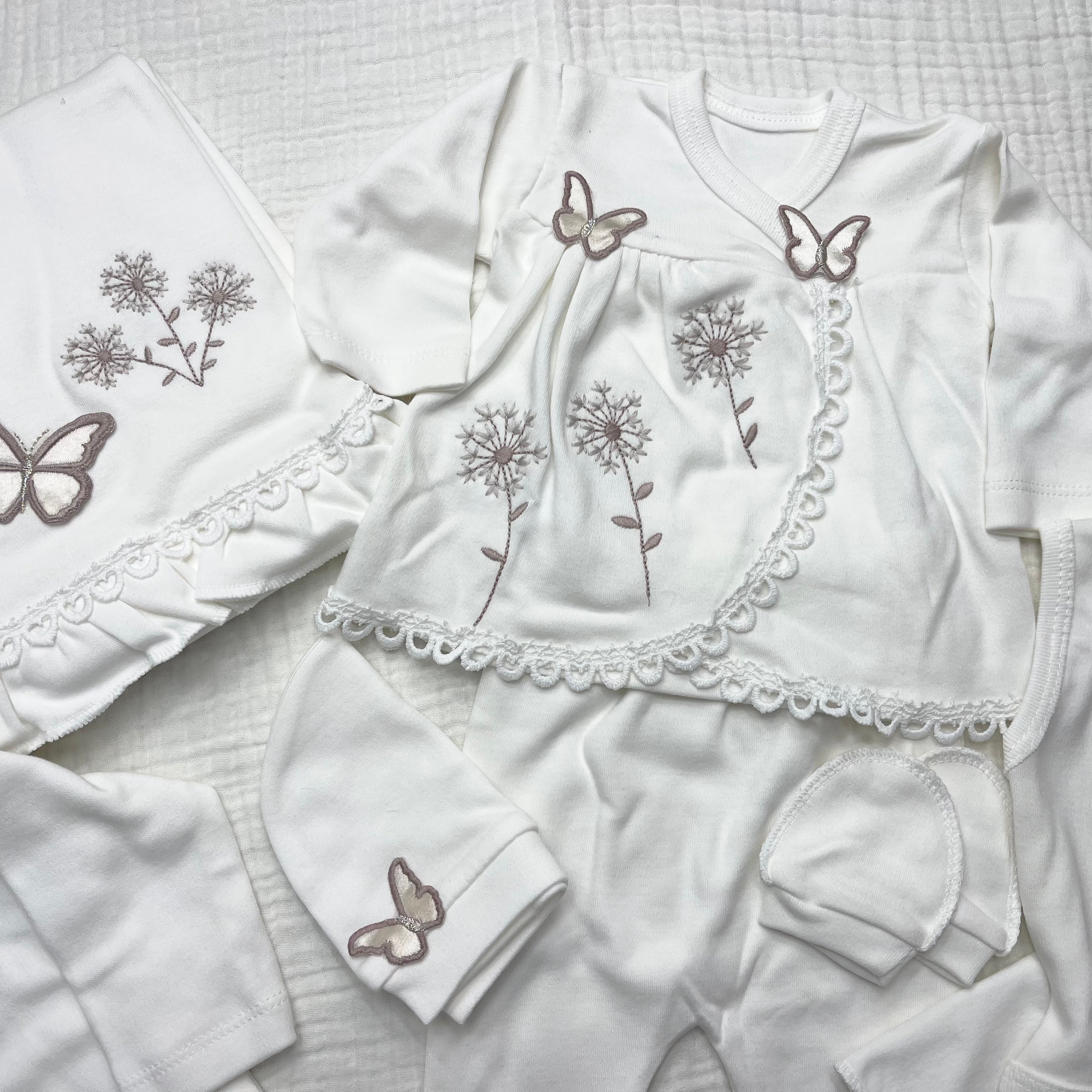 BABY ZUHU KELEBEK NAKIŞLI 10 LU HASTANE ÇIKIŞ SETİ